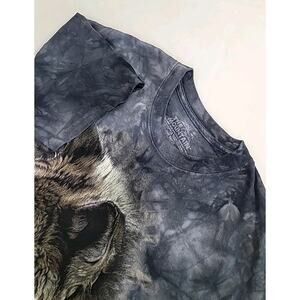VTG Y2K The Mountain Wolf Tee L Gray Tie Dye USA Made Nature Mystical Grunge